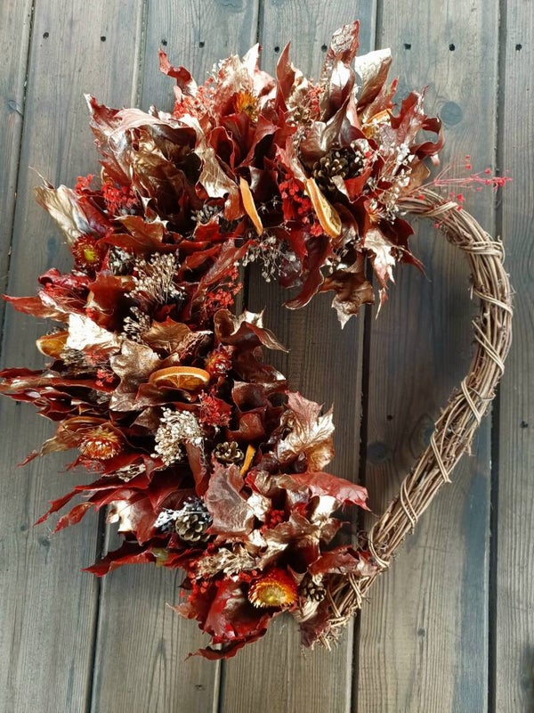 Dried Orange Heart Wreath