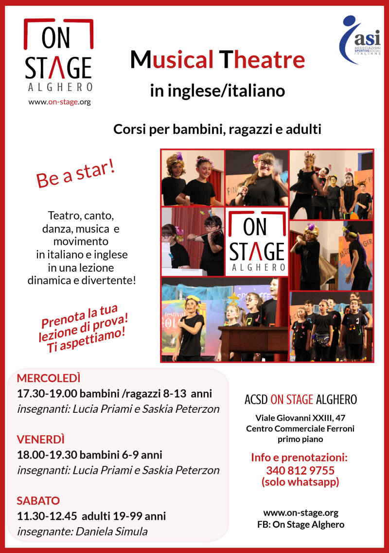 On Stage Alghero Musical Theatre in inglese