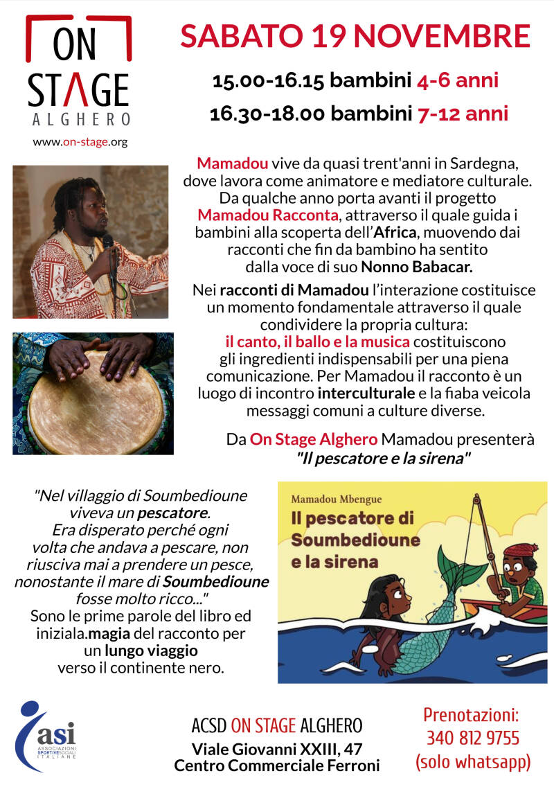 On Stage Alghero laboratorio Mamadou racconta