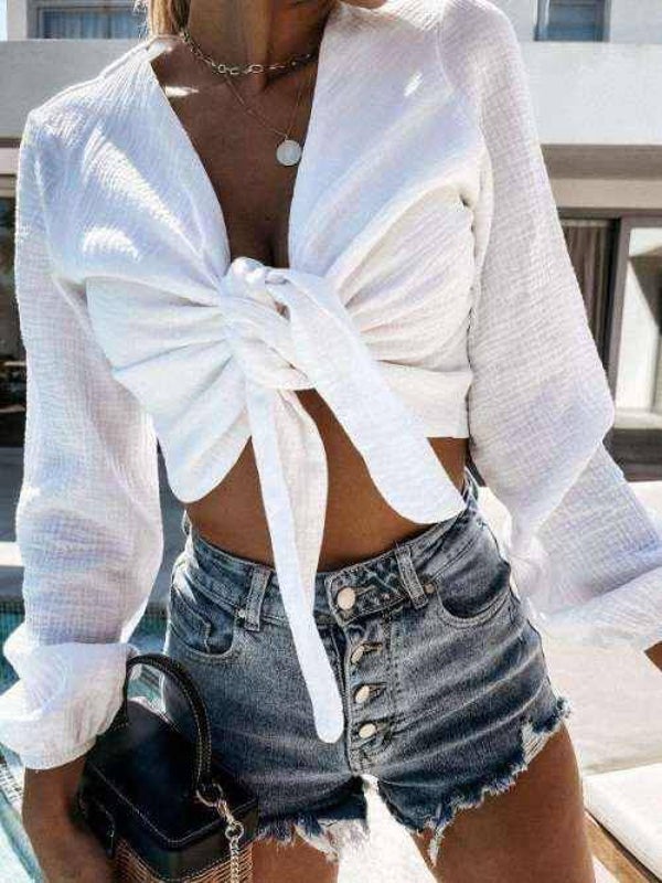 Crop top gaz de coton