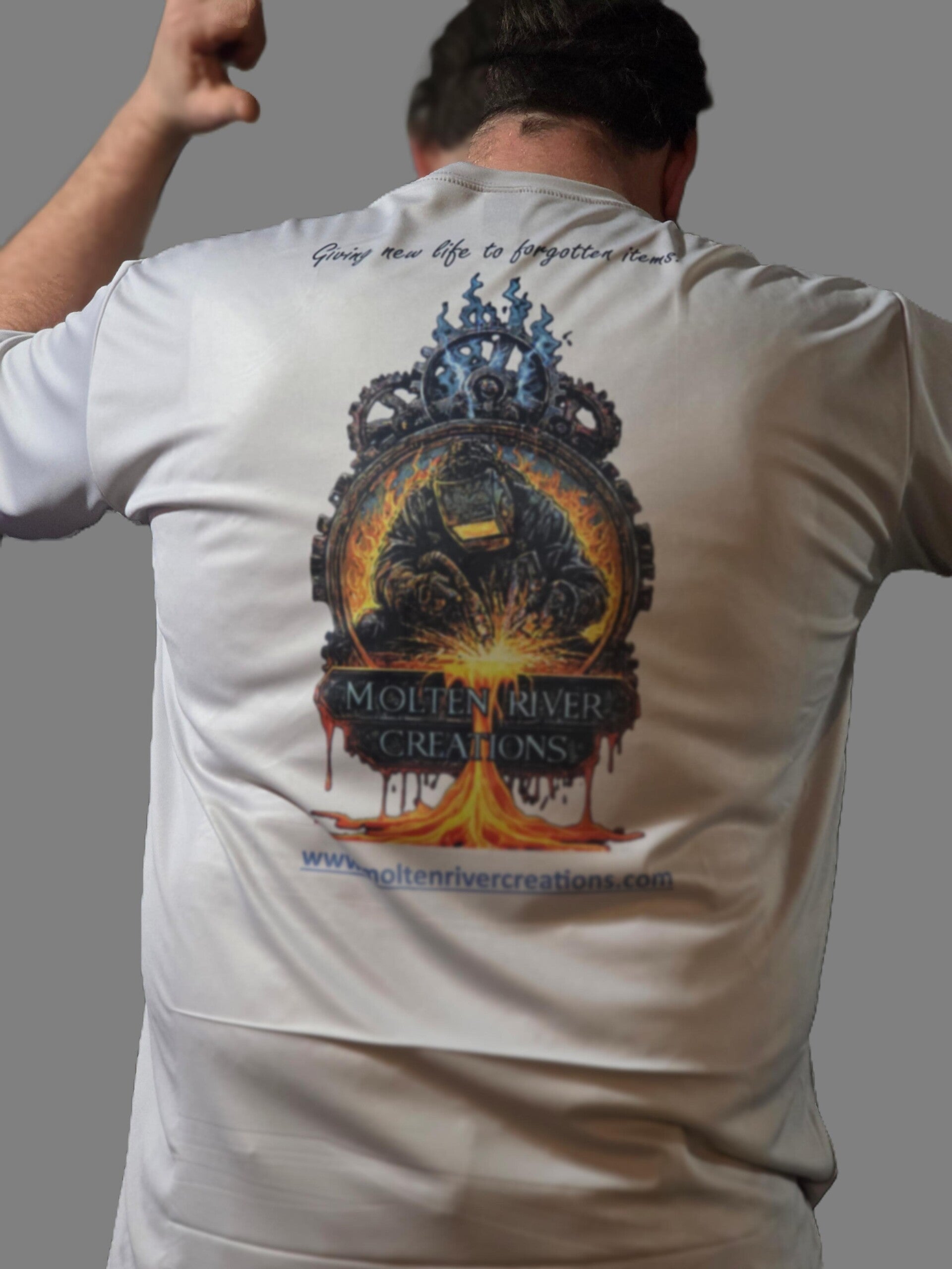 Discounted performance dry-fit tees with slight Print Defect