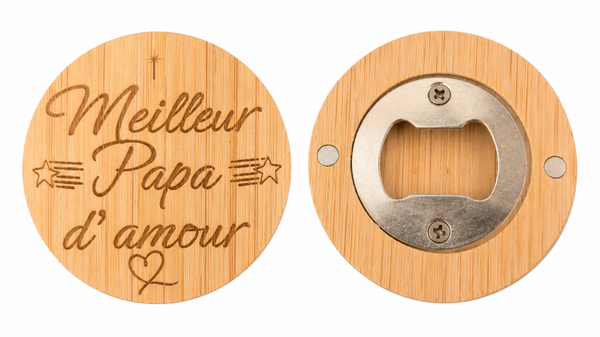 Décapsuleur personnalisé rond en bois
