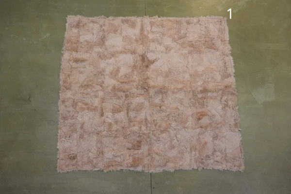 Toscaans schapenvachttapijt patchwork 190 cm x 210 cm