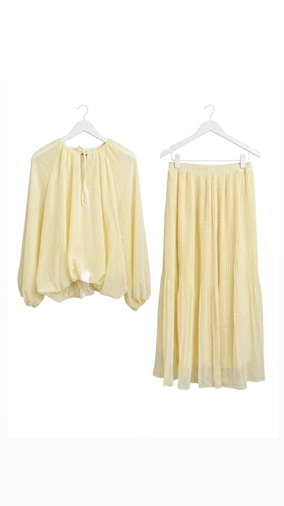 Volume Yellow Skirt Set