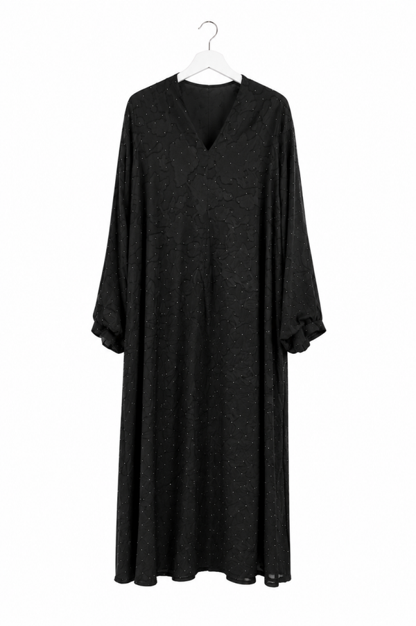 Black Glitter Lace Dress