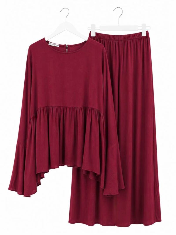 Elya Skirt Set Red
