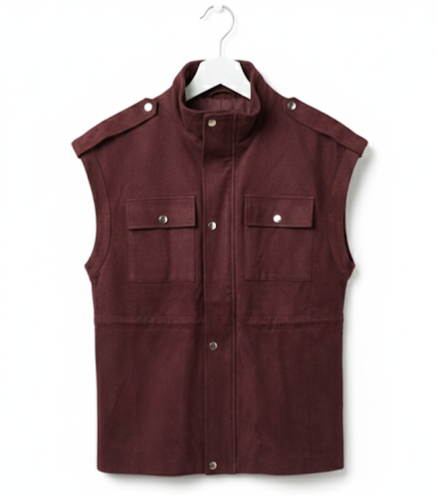 Bordaux Gilet Suede
