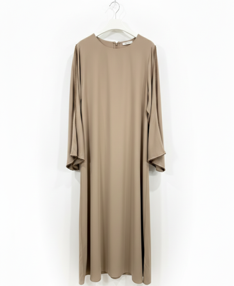 Sherine Pearl Abaya Taupe