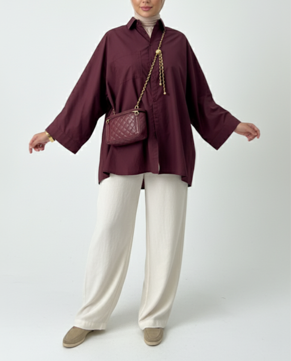 Oversized blouse bordaux