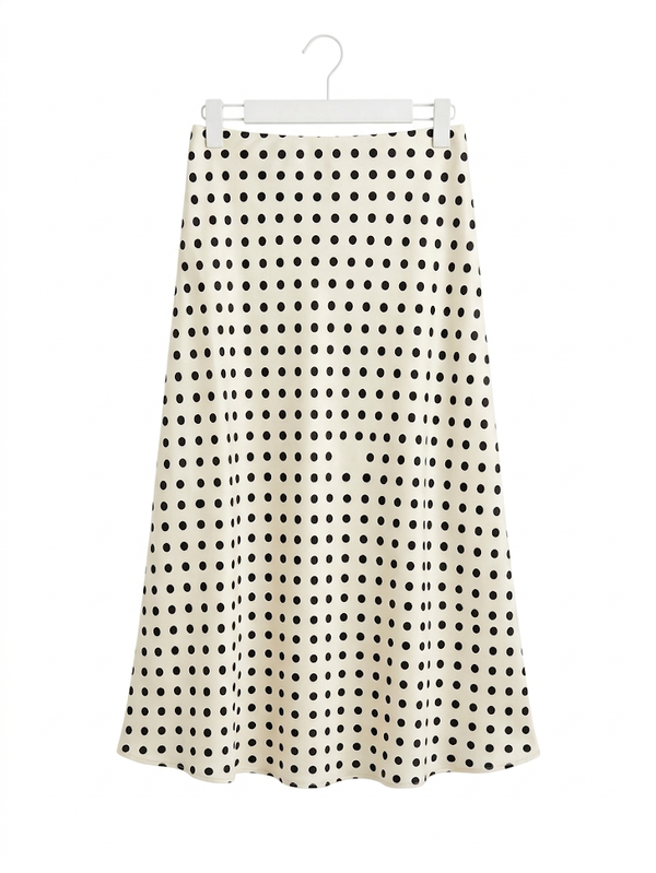 Stipped Satin Skirt