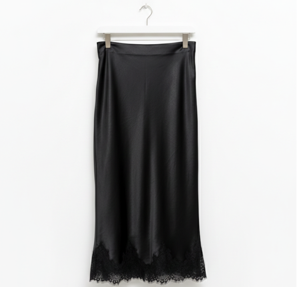 Black Satin Skirt