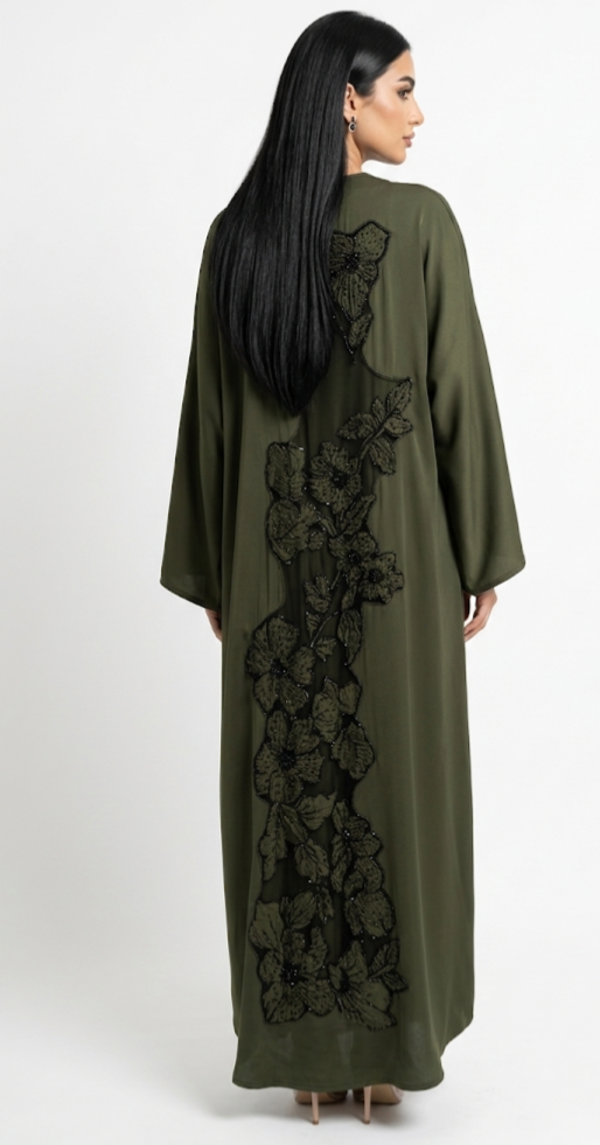 Double Flower Abaya Enchante