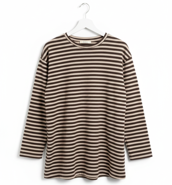 Long Sleeve Stripe Brown