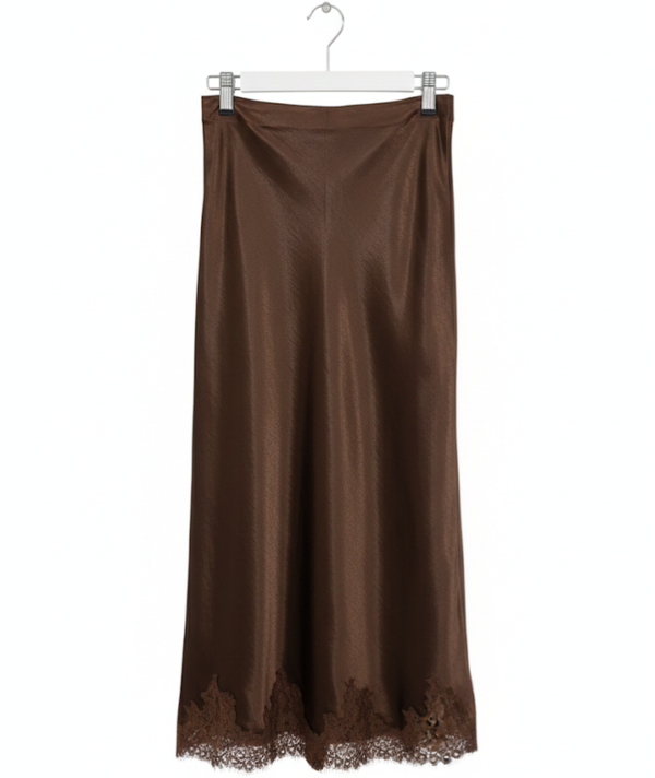Brown Satin Skirt