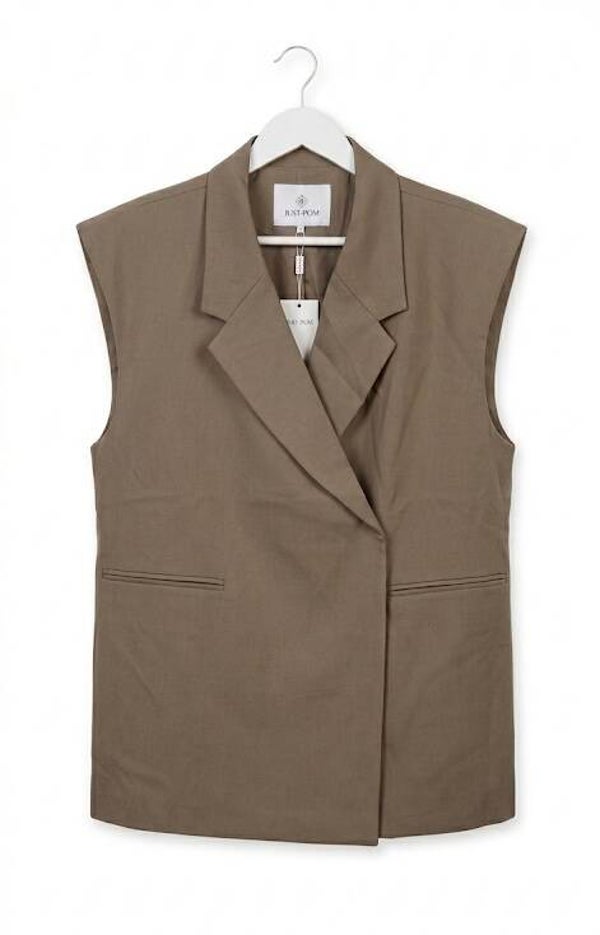 Folded Gilet Taupe