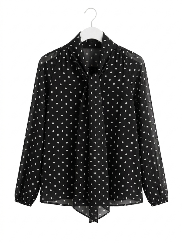 Stipped Blouse Black