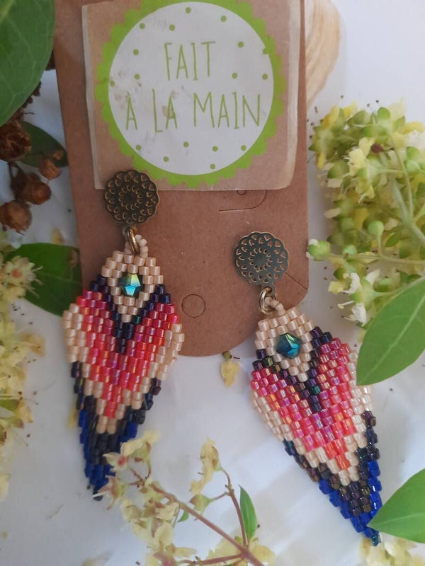 Boucle d'oreille fait main avec des miyuki..