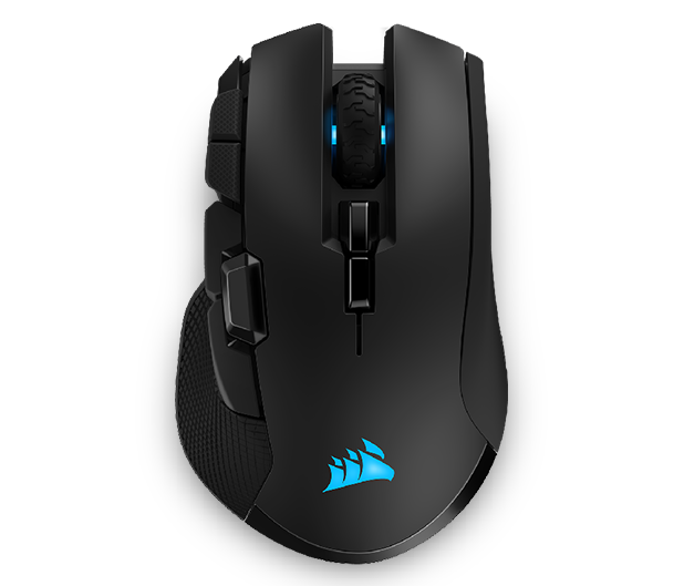 Corsair Ironclaw Wireless RGB, Rechargeable Optique Souris Gaming avec Technologie Slipstream (18000DPI Optique Capteur, Rétroéclairage LED RGB) - Noir