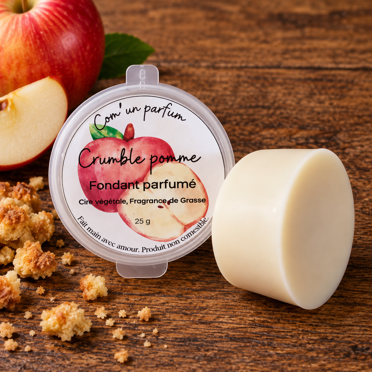 Fondant parfumé crumble pomme