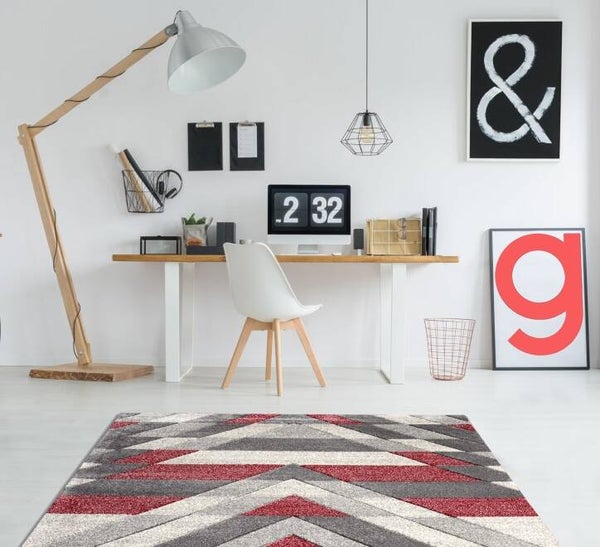 Asher Rug Grey-Red