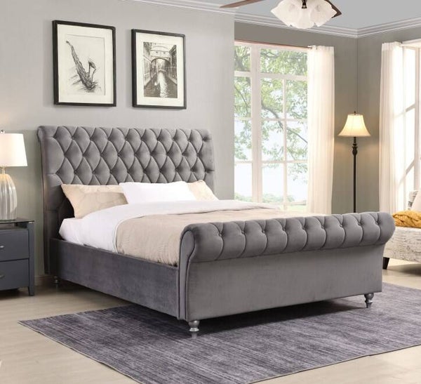 Kilkenny Grey Sleigh Bed