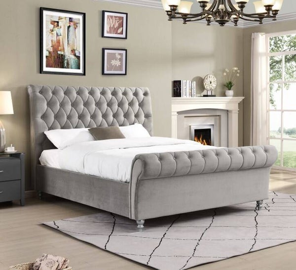 Kilkenny Silver Sleigh Bed