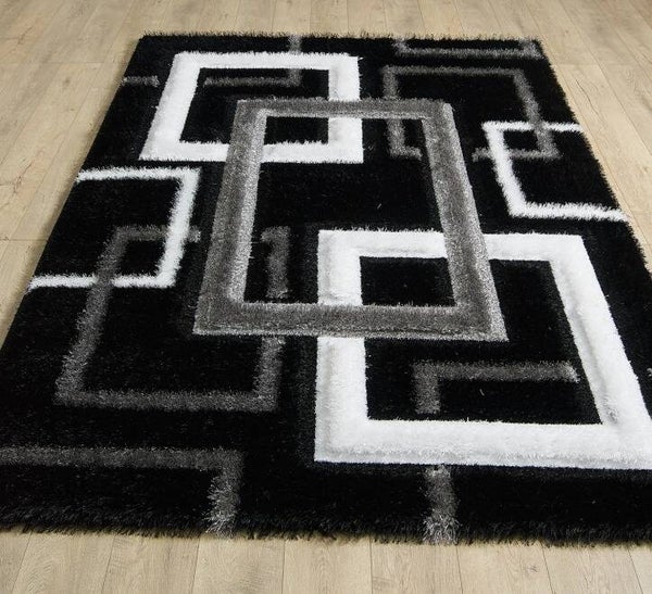 Mercury Rug - Black Grey
