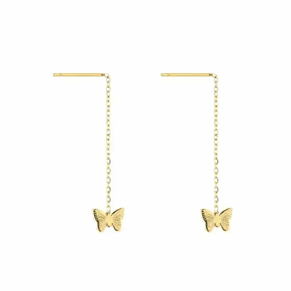 Pull through oorsteker vlinder | Goud