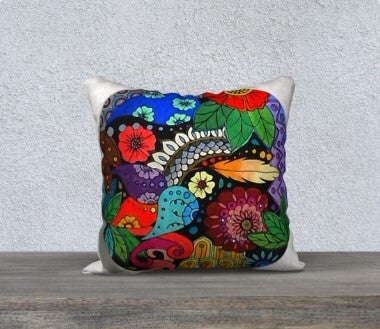 Coussin jungle florale