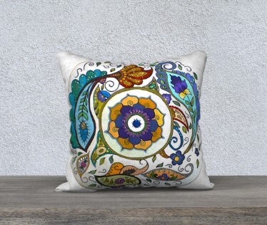 Coussin Peacock blues