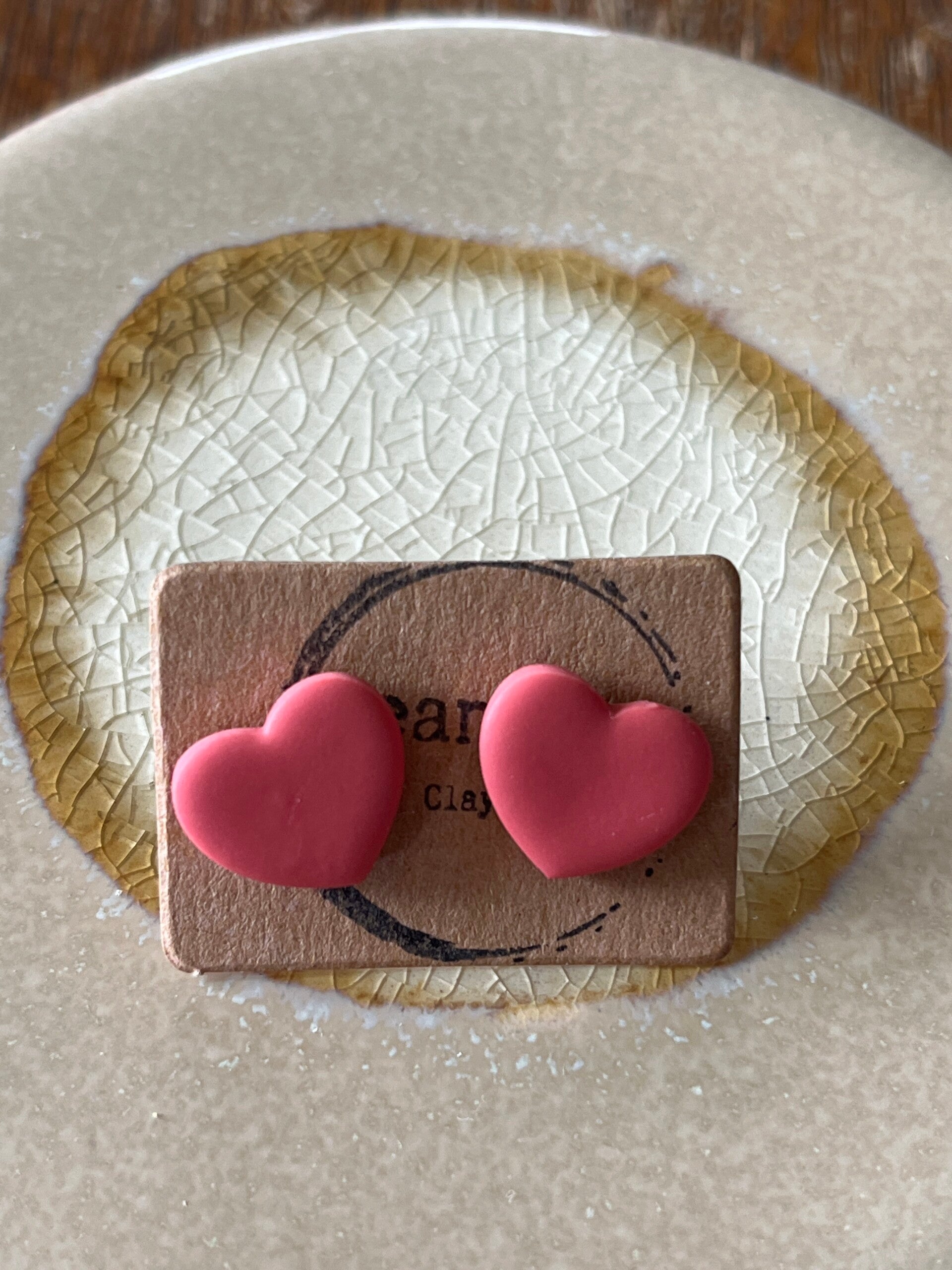Heart in Sweet Pink stud