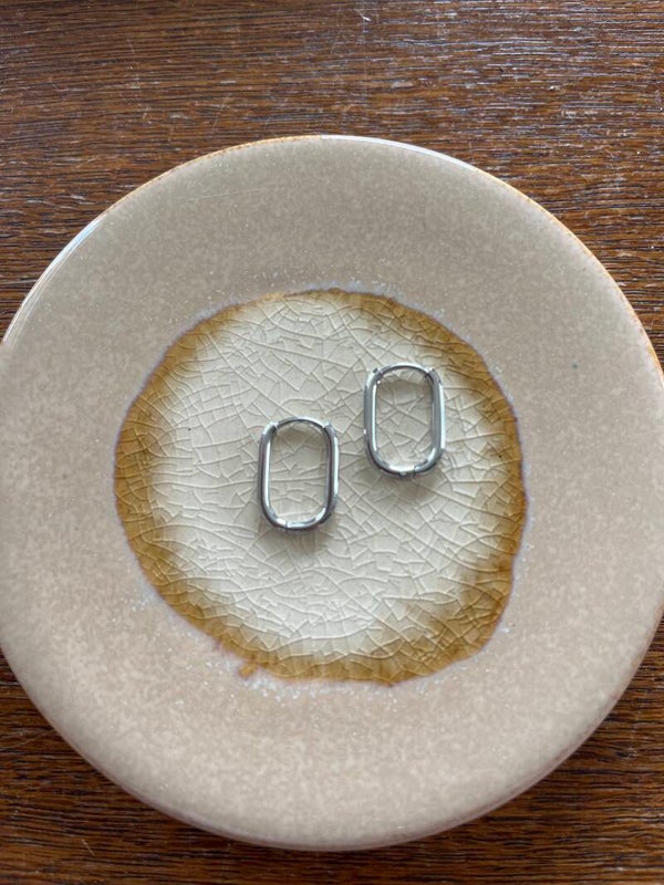 Ovalen oorringen zilver