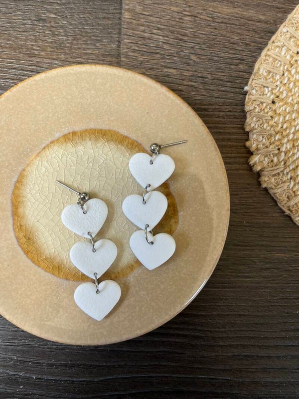 Triple Hearts in White