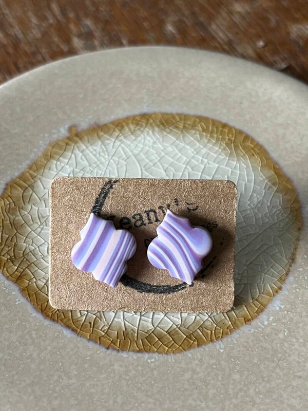 Tile in Purple swirl stud