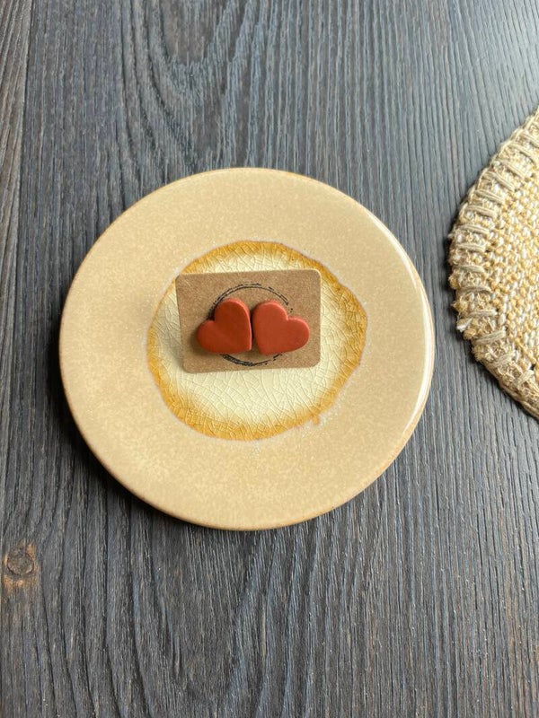 Heart big in copper stud