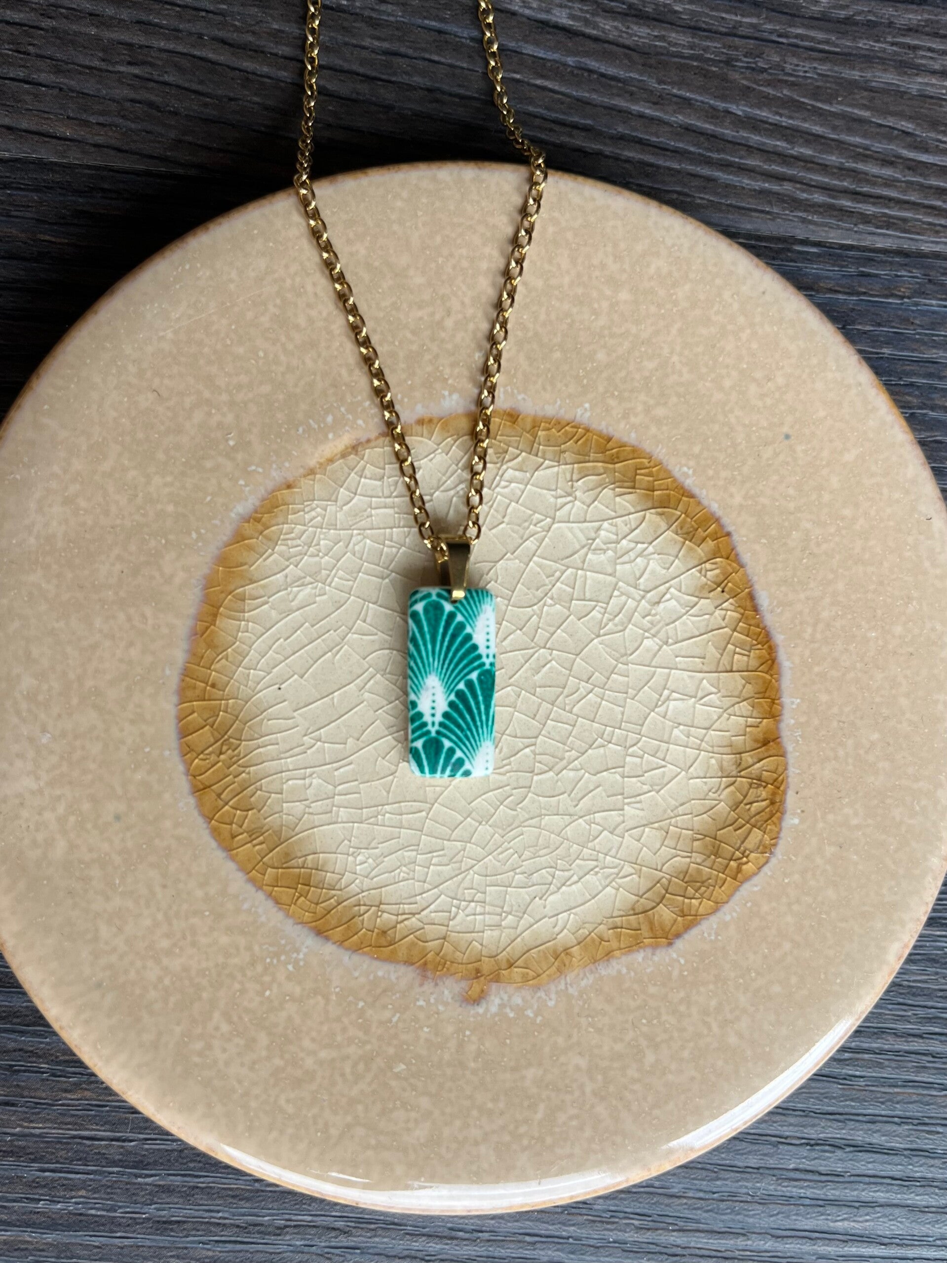 Square in art deco necklace