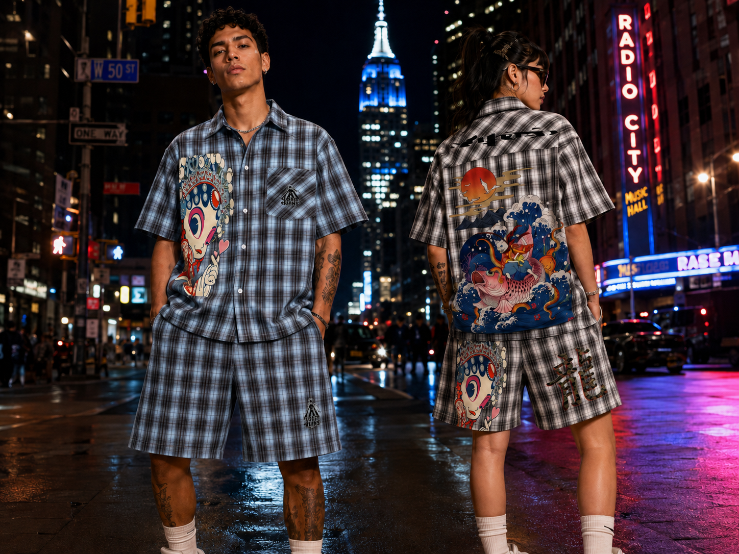 Lost Ruins “Eastern Echo” Plaid Shorts