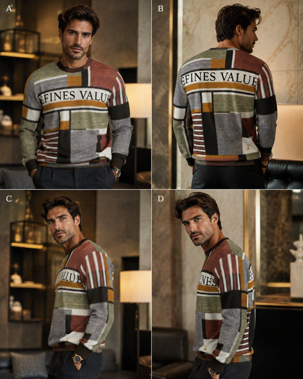 The Defines Value Patchwork Sweater