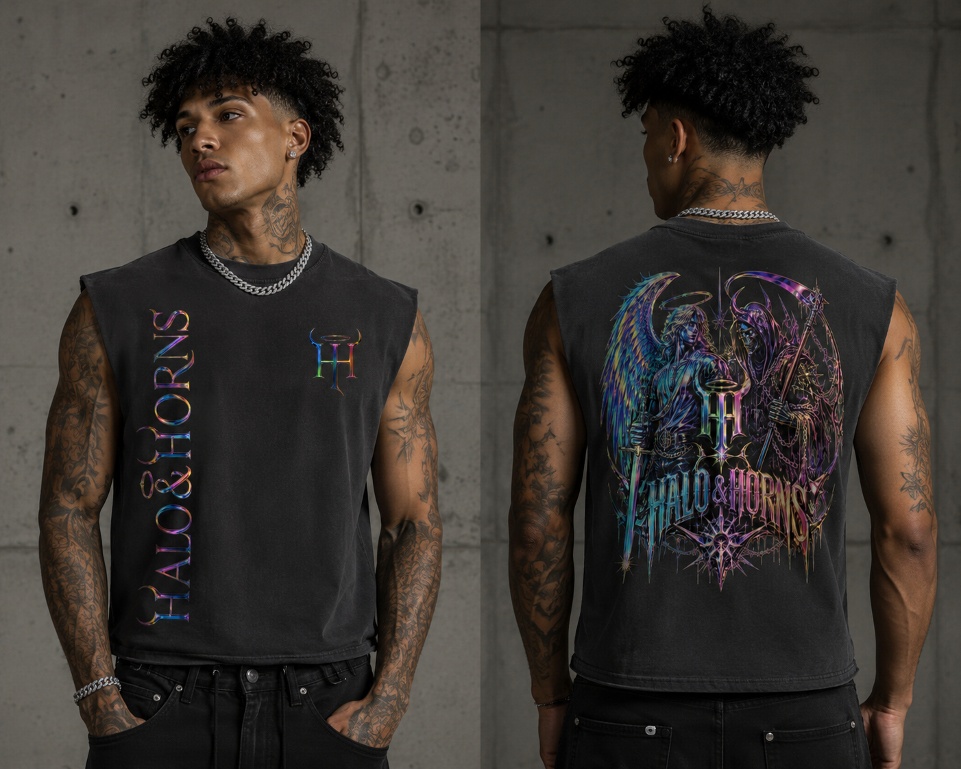 Halo & Horns — Judgment Day Cutoff Tee