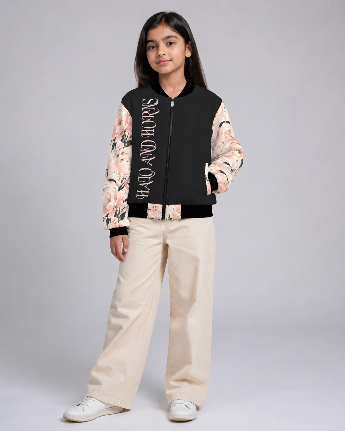 Halo & Horns “Fleur Noire” Youth Bomber Jacket