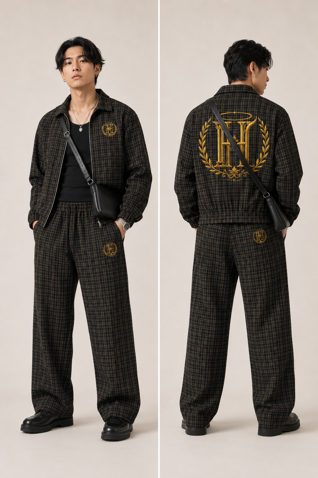 Halo & Horns Crest Plaid Relaxed Pant