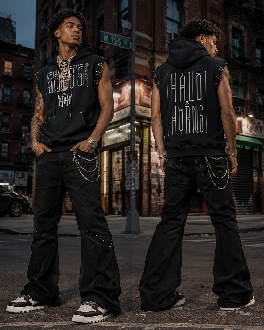 Shadowline Grommet Sleeveless Hoodie