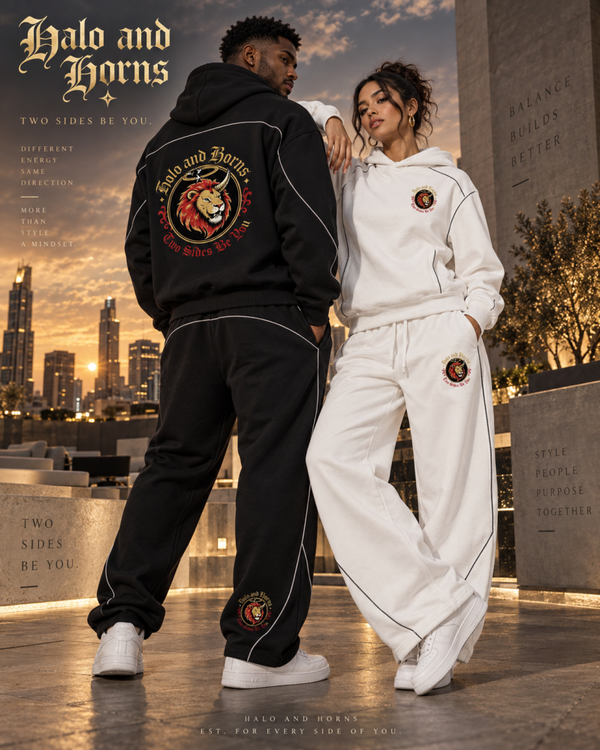 Halo & Horns “Two Sides Be You” Unisex Piped Hoodie Set