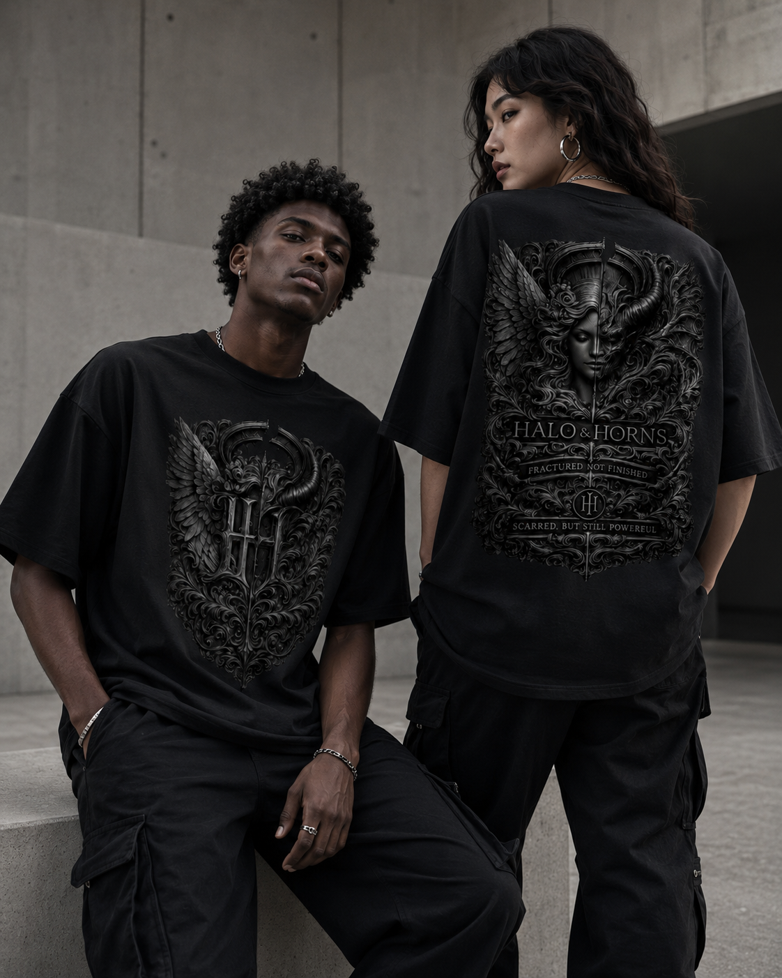 Halo & Horns Fractured Relic Oversized Box Tee