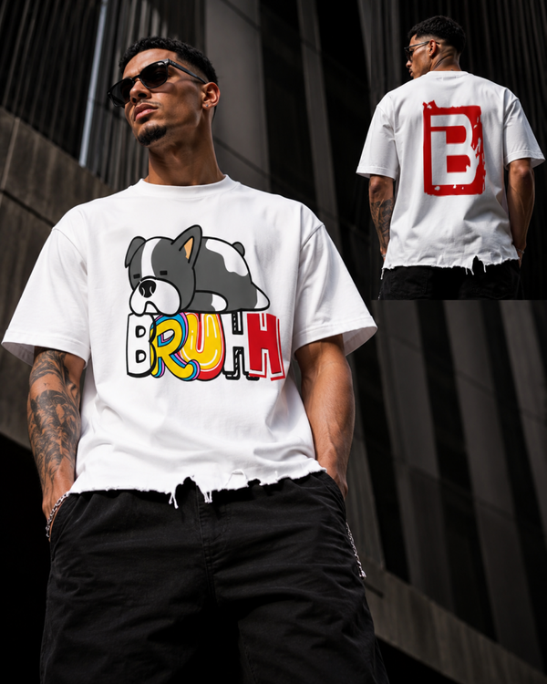 Halo & Horns “BRUH Mode” Distressed Tee