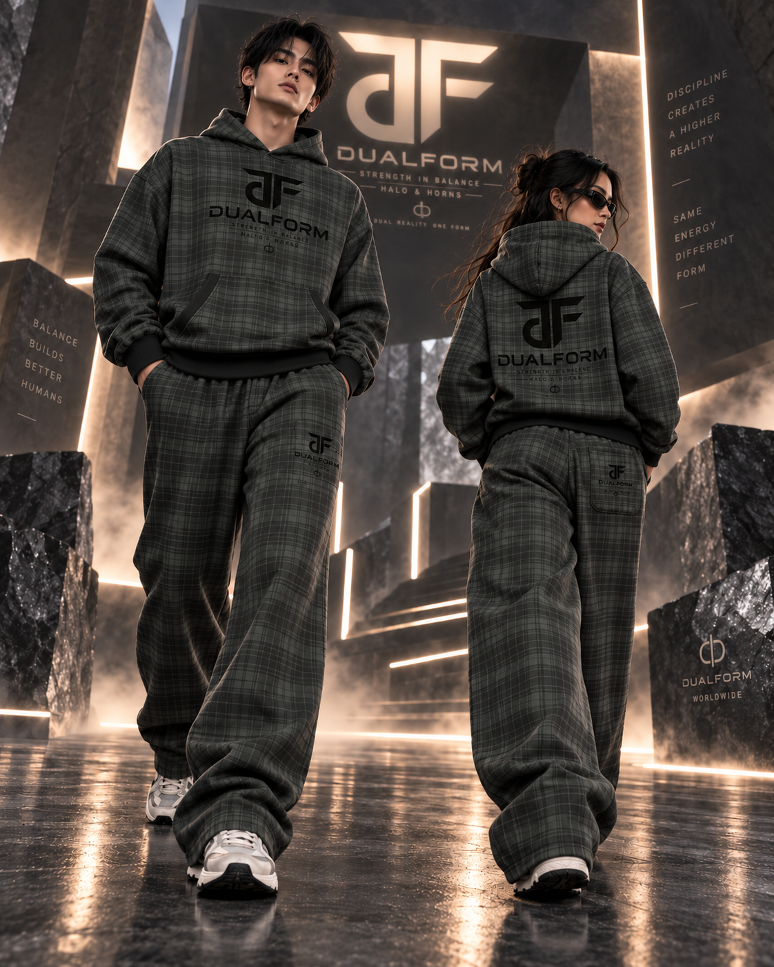 Halo & Horns Dualform Plaid Unisex Set
