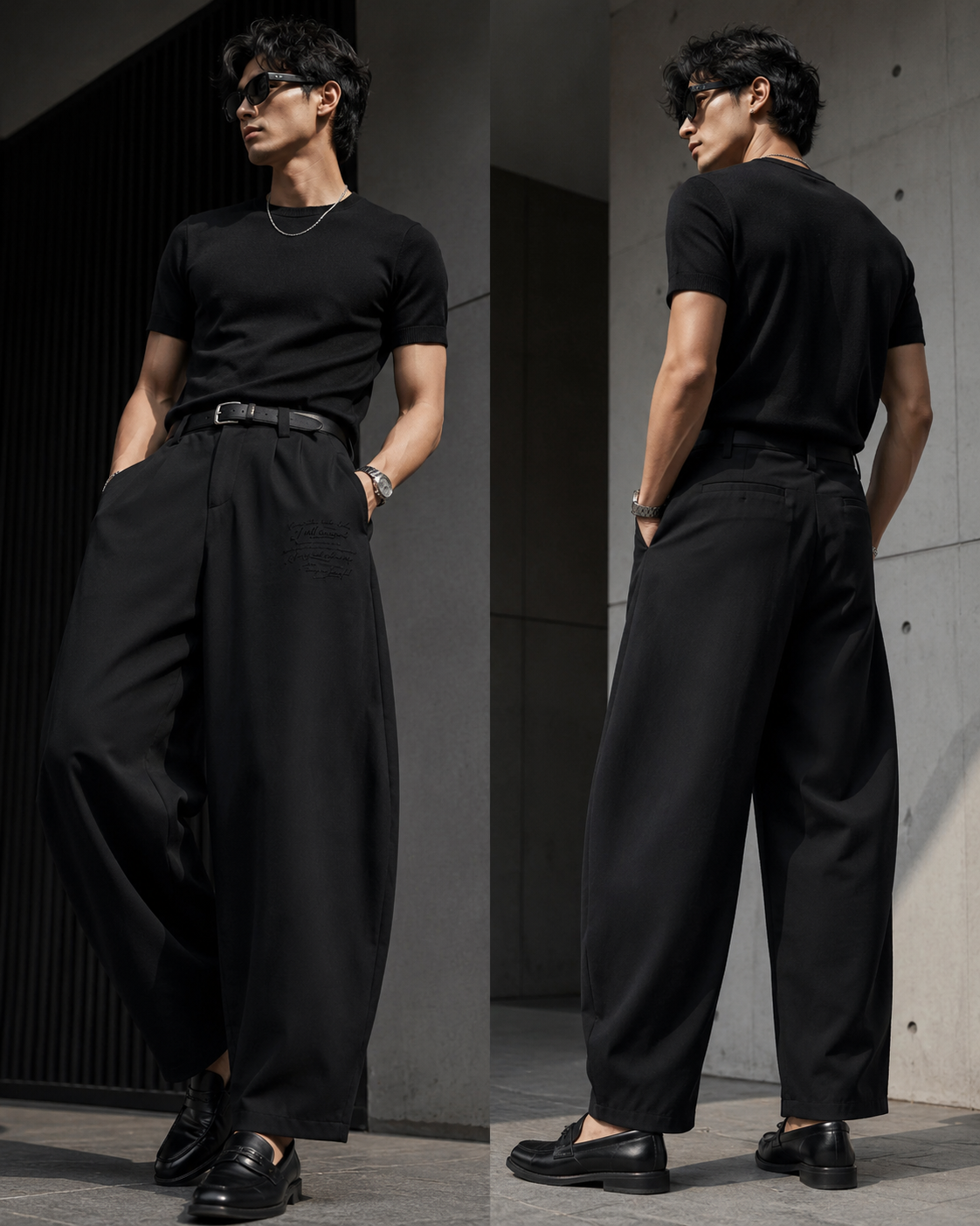 Obsidian Cipher Barrel Trousers