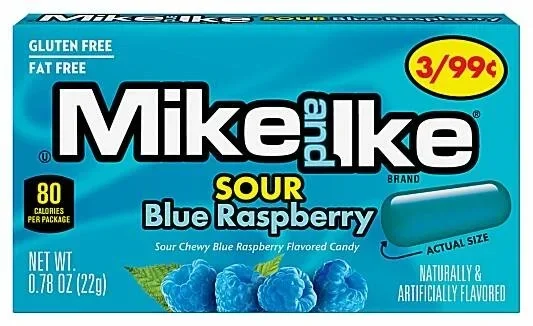 Mike and Ike Sour blue raspberry