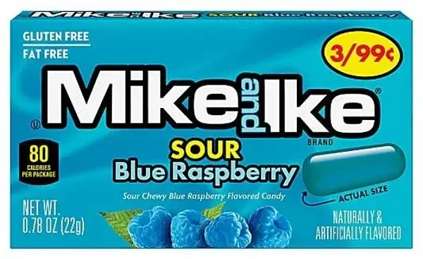 Mike and Ike Sour blue raspberry
