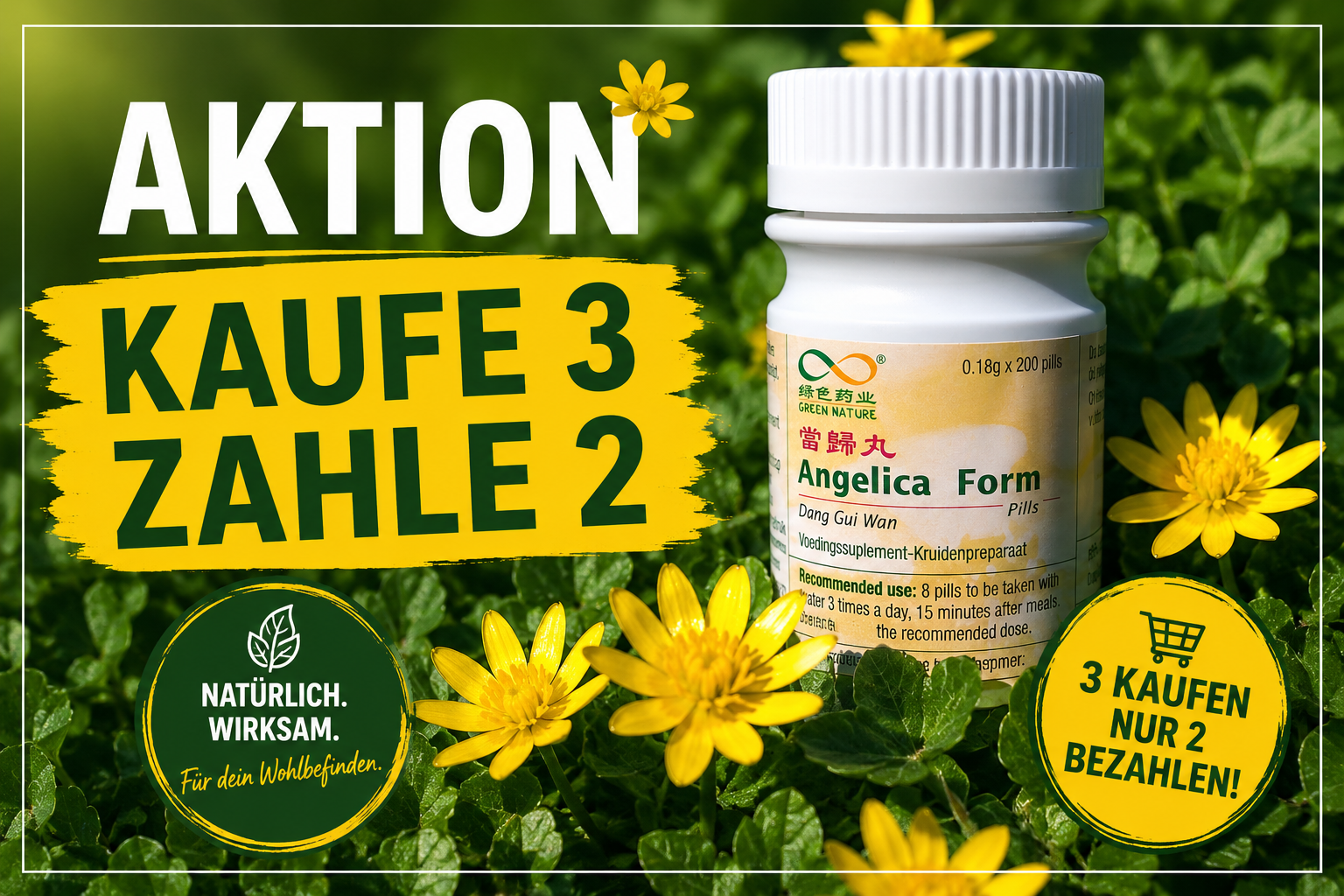 3er-Set Angelica Form (Dang Gui Wan) zum Preis von 2